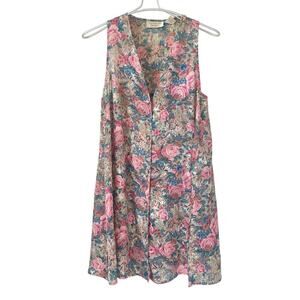 Victoria’s Secret Vintage Floral Button Up Mini Slip Dress Size SMALL/ Petite